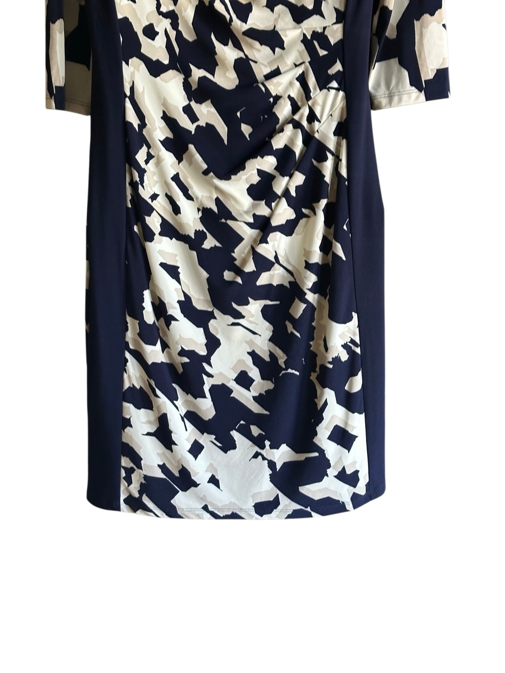 Lauren Ralph Lauren Navy and White Abstract Print Sheath Dress. Size 8 - Picture 7 of 10